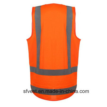 Hot Fashion High Visibility Workwear Colete de segurança reflexivo com bolso de identificação